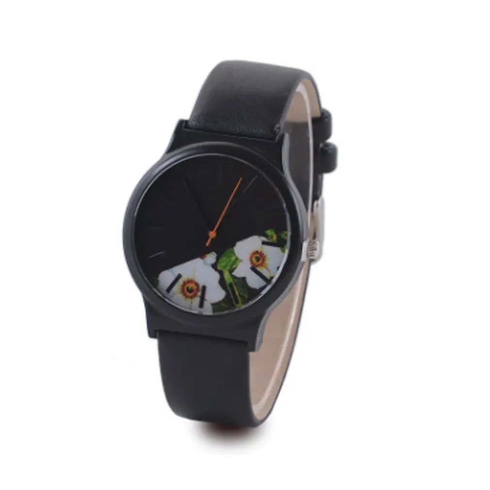 Цветочный для женщин часы Relojes Mujer имитация фарфора Ретро ремешок Мода цветок