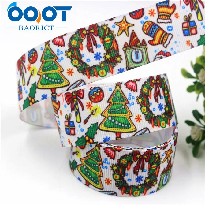 OOOT BAORJCT 178174, 25 мм мультфильм Рождество печатные корсажная лента, аксессуары для одежды Ювелирные изделия, DIY ручной работы подарочная упаковка - Цвет: 7