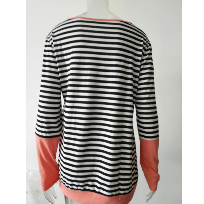 

Sunbaby 2021 Winter Fashion Striped MIX color long sleeve nursing top breastfeeding clothing for pregnant women