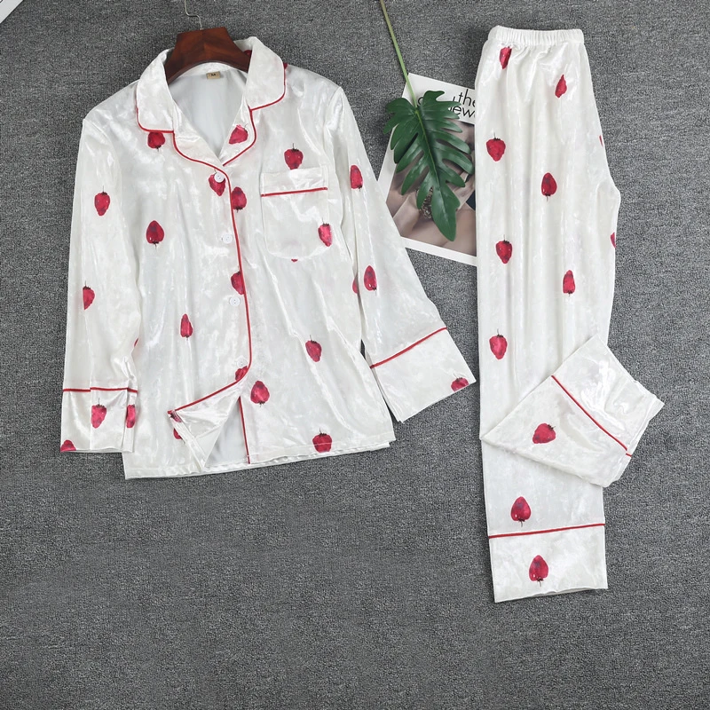 Новая женская бархатная рубашка брюки Пижамный костюм ночной халат пижама