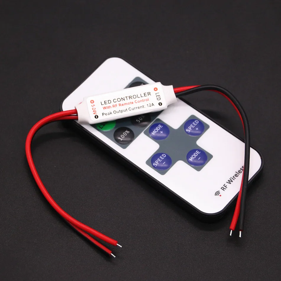 12 В постоянного тока одиночный цветной светодиодный диммер мини 11Key RF