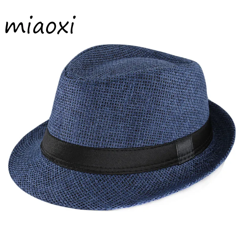 Miaoxi Новая модная детская шляпка от солнца для мальчиков, летние шапки, повседневные соломенные шапки, Детские однотонные шапки для девочек, шапки для детей, для детей, для лета, 2019 - изображение