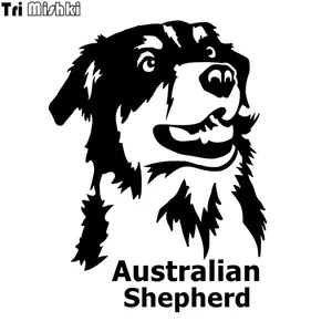 Tri Mishki HZX414 20*15см Австралийская овчарка в машине наклейки на авто наклейки на автомобиль наклейка на авто