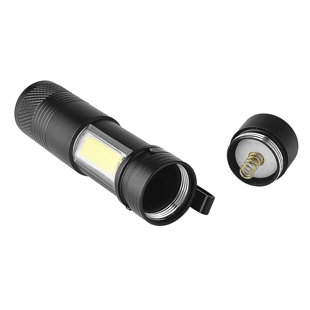 2000LM Q5 + COB светодиодный фонарик Портативный мини масштабируемый torchflashlight Lanterna для