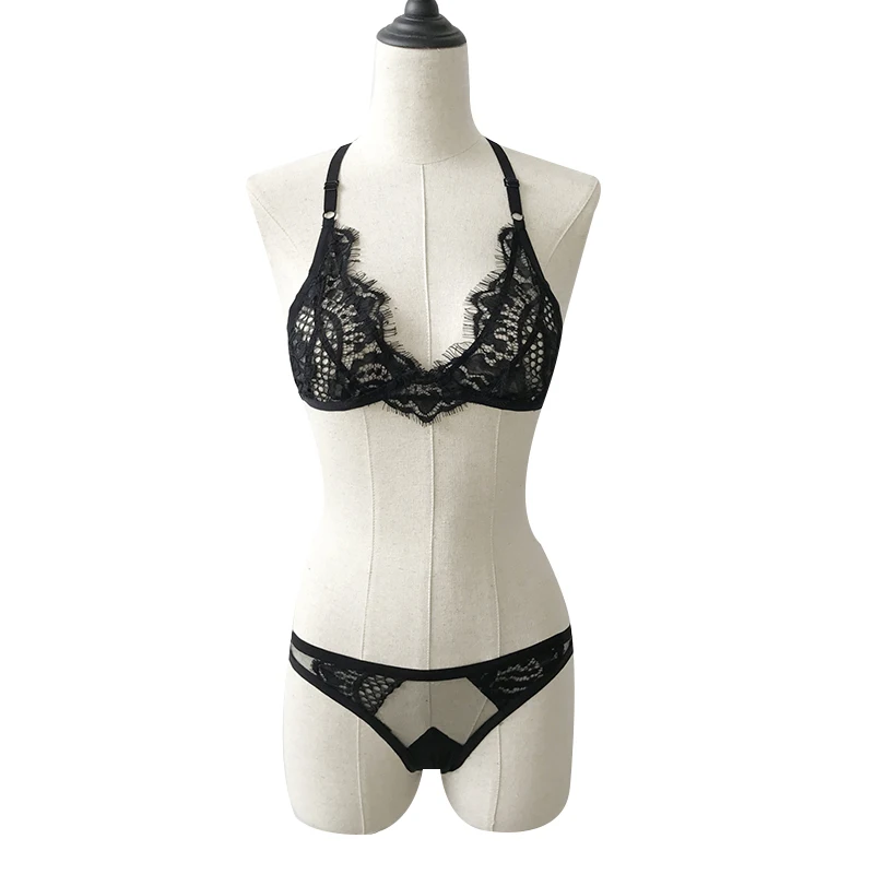 Hot Sexy Womens Bra Set Transparent Lace Bralette And Panties Underwear 2017 Ladies Floral Lingerie Sets | Женская одежда