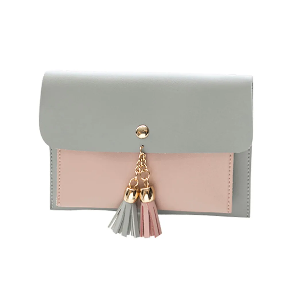 Для женщин мода двойной складной верх Ленточки Crossbody сумка на ремне телефон