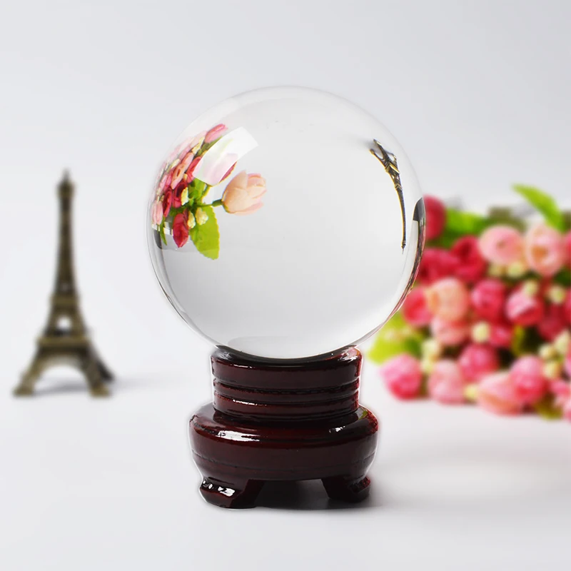 

100mm Transparent Crystal Glass Ball Clear Feng Shui Sphere Magic Globe Miniatures For Gifts Home Decor House Ornaments