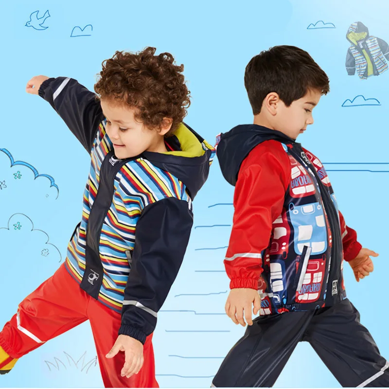 Детский непродуваемый плащ из ПУ кожи с флисовой подкладкой|jacket children|children