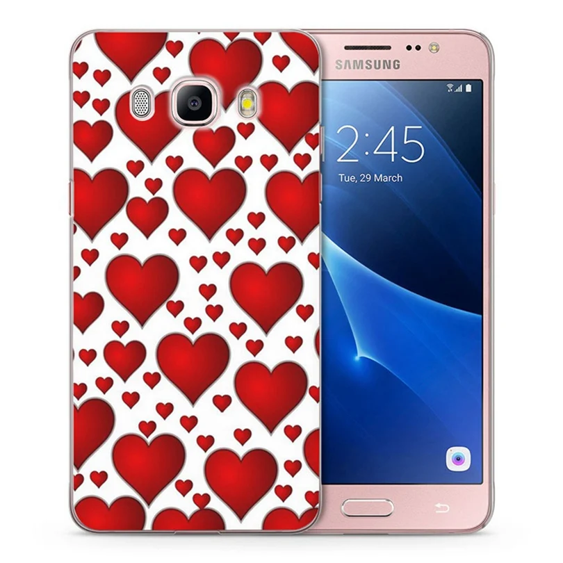 For Samsung Galaxy A3 A5 2016 2015 2017 prime J1 J2 J3 J5 J7 G530H S8/plus Note 8 TPU Soft Flora pink Heart Painted Case C082 |