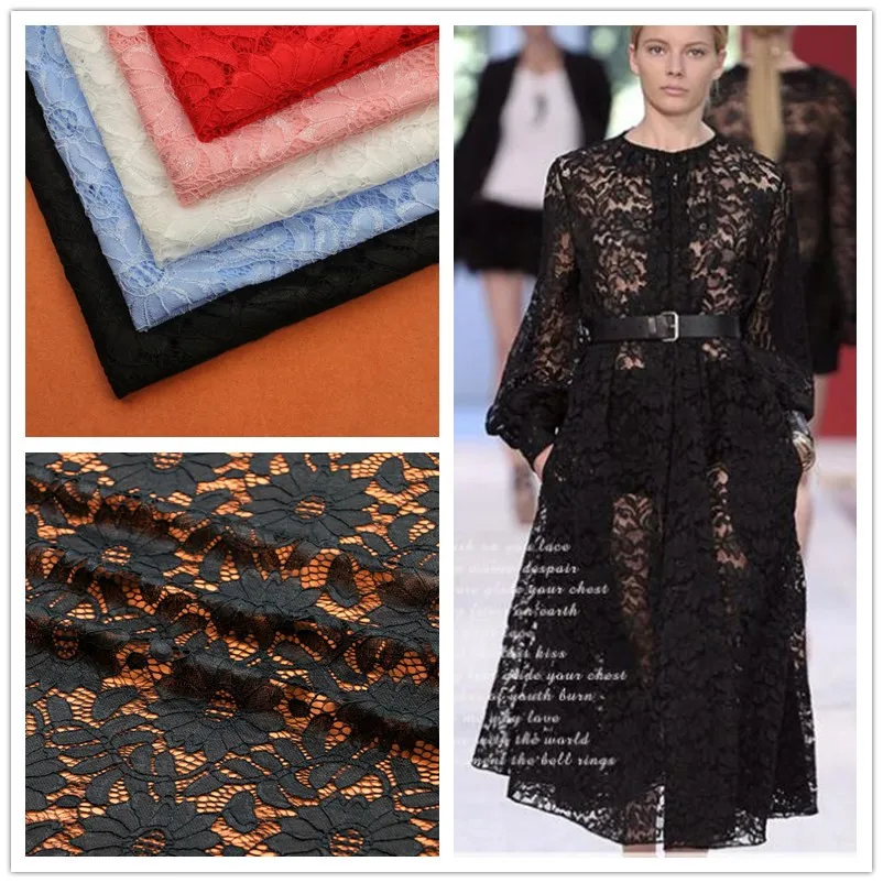

3Yards Red Blue Black Nylon Eyelash Lace Trim Fabric For DIY Clothing Accessories Sewing Applique French Net Lace Fabric