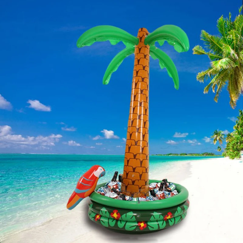 

Hawaii Series Inflatable 180cm Coconut Palm Tree Ice Bucket Air Mattress Beer Pool Cube Party Food Drink Holder Water Ornament
