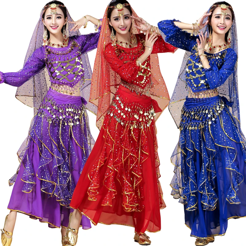 Женский костюм для танца живота с юбкой и цепочкой на талии | Тематическая одежда