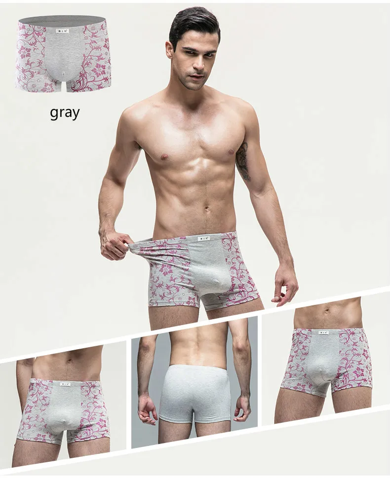Мужское нижнее белье боксеры шорты в повседневном стиле хлопок принт дышащие