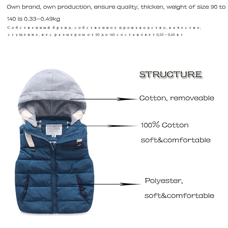 

little kids vest children cotton-padded thicken waistcoat kids outwears vest baby boy&girls winter warm jacket baby clothes tops