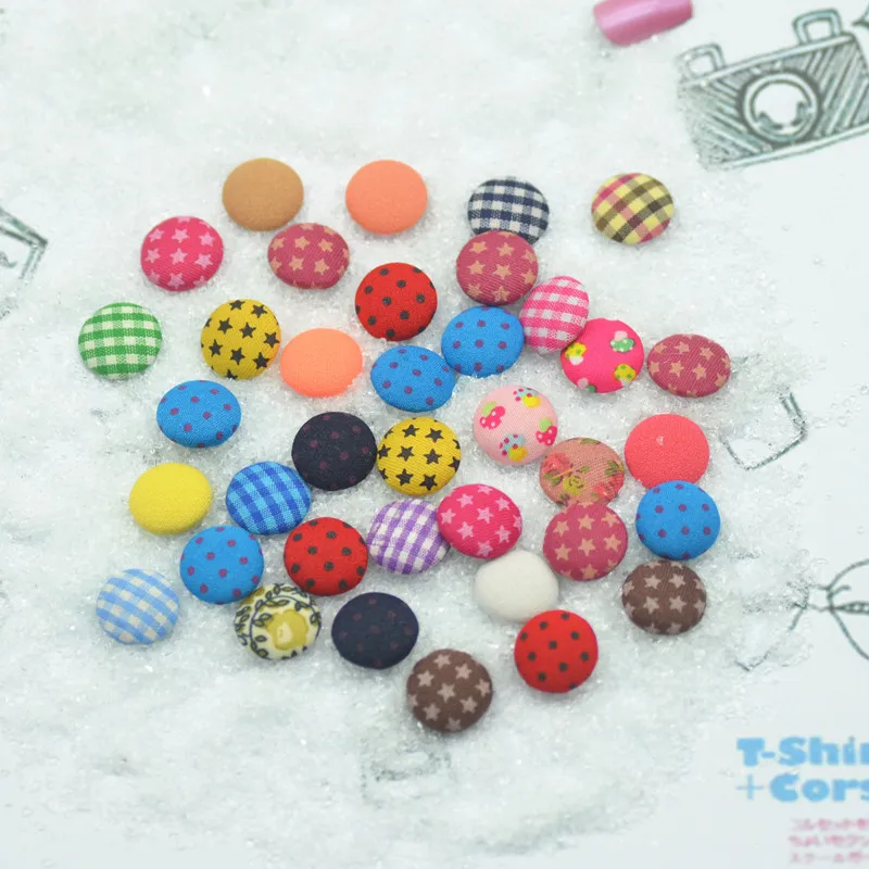 Круглые пуговицы с плоской спинкой 15 мм тканевые бесплатная доставка | Пуговицы