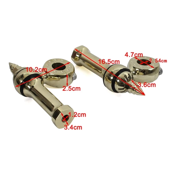 Brass-22mm Латунный мотоцикл Фландерс копье " Rise Offse Dog костный руль стояк Универсальный 1" или 7/" бар для Harley Sportster Choppers - Цвет: Brass-22mm