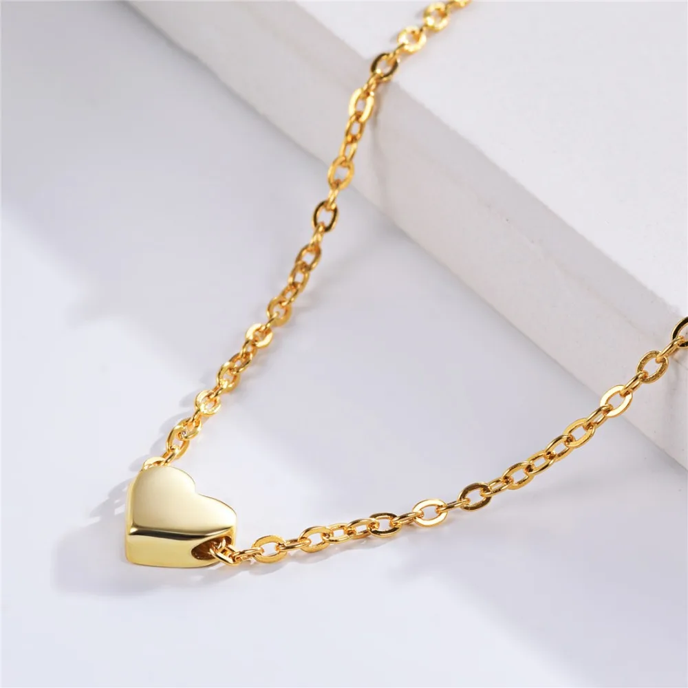 

U7 Heart Short Choker Necklace for Women 925 Sterling Silver Love Shape Pendant Necklace Female Round Chain Accessories SC267