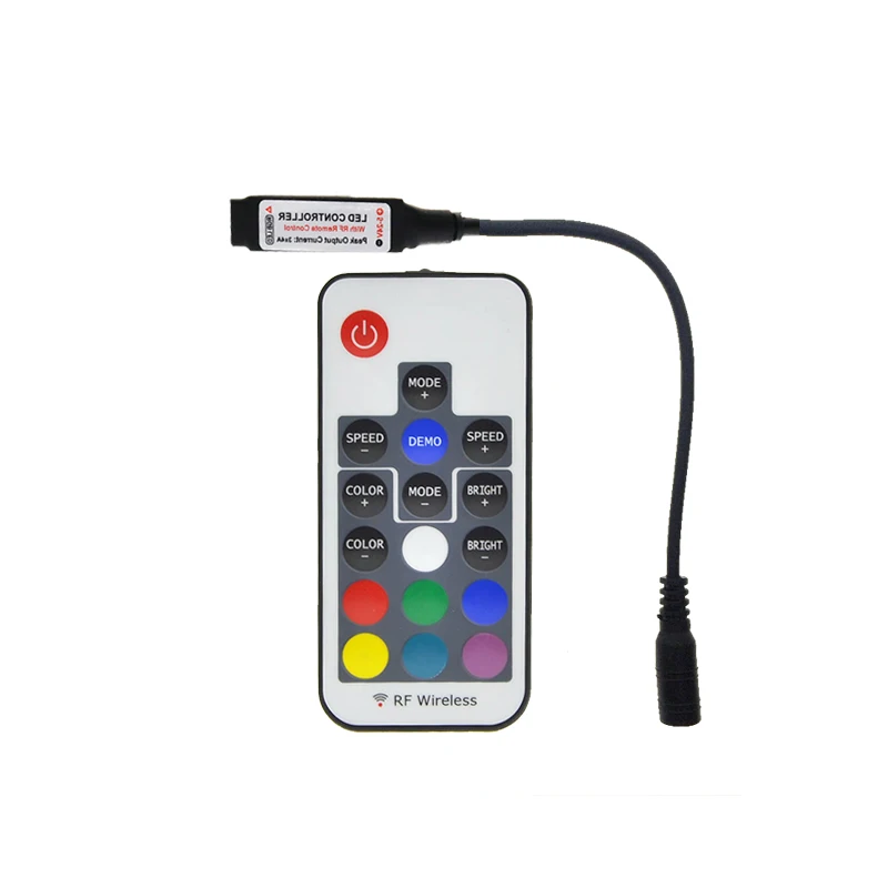 Светодиодный rgb контроллер черный/белый 5 24 в пост. Тока 17key RF беспроводной пульт