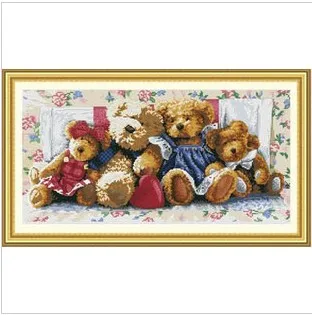 Фабричный магазин Набор для вышивки крестиком мишка семья животных высокое