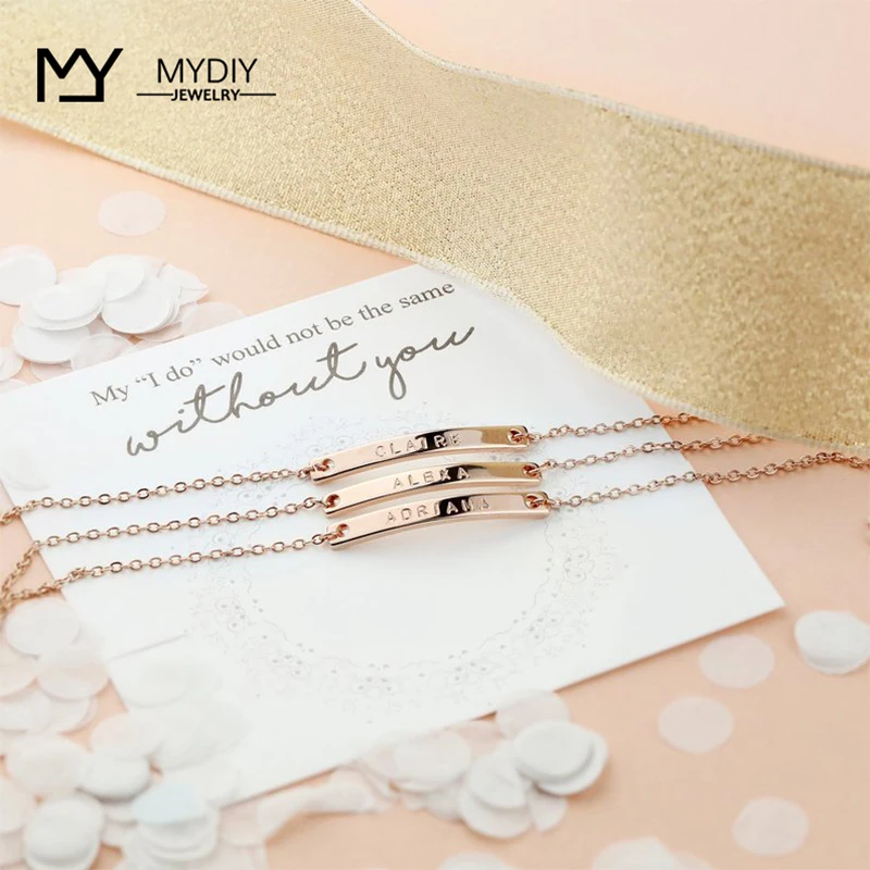 Персонализированные бар браслет золото staimless сталь табличка ювелирных изделий