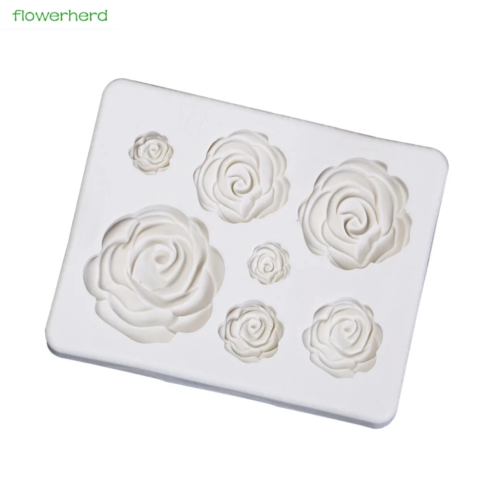 Изделия из сахара форма для торта силиконовая в виде цветка розы 3D Fondant (сахарная)