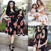 new family match clothing baby girl clothes mom and me matching dresses floral print mama fashion big sister little sister baby