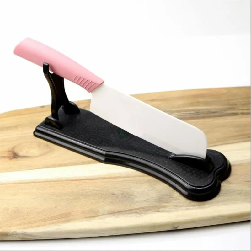 Низкая цена черный нож подставка 1 шт тонкий пластиковый держатель для ножей