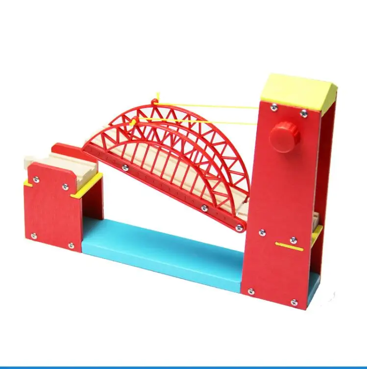 Suspension Bridge EDWONE-красная подвеска мост деревянная дорожка Томас деревянная железная дорога железнодорожные аксессуары игрушка подходит Томас Биро Рождественский подарок - Цвет: Suspension Bridge