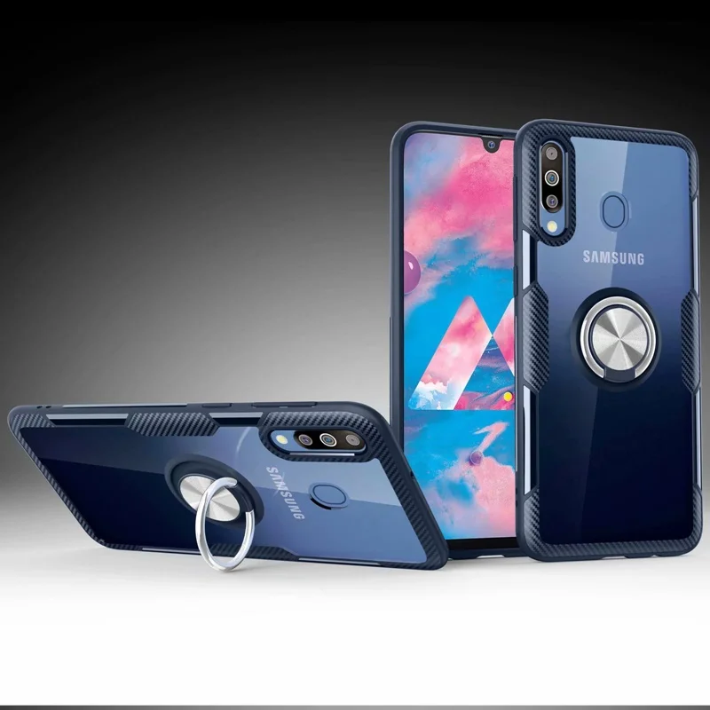 Чехол для samsung Galaxy M10 M20 M30 A10 A20 A30 A40 A50 A70 чехол прозрачный противоударный кольцо на палец, функцией подставки и магнитной защелкой чехол kimTHmall
