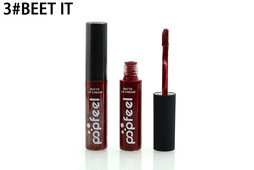 POPFEEL 12 шт. водостойкие долговечные блеск для губ темно-фиолетовый черный красный