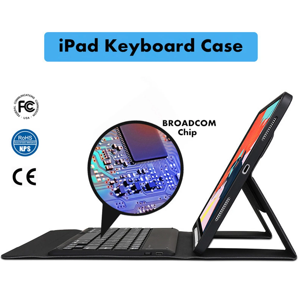 Новый Bluetooth чехол с клавиатурой для Apple iPad 5th 6th Air 9 7 2013 2014 Pro 10 5 11 0 12 2016 2017 2018 FCC RoHS CE |