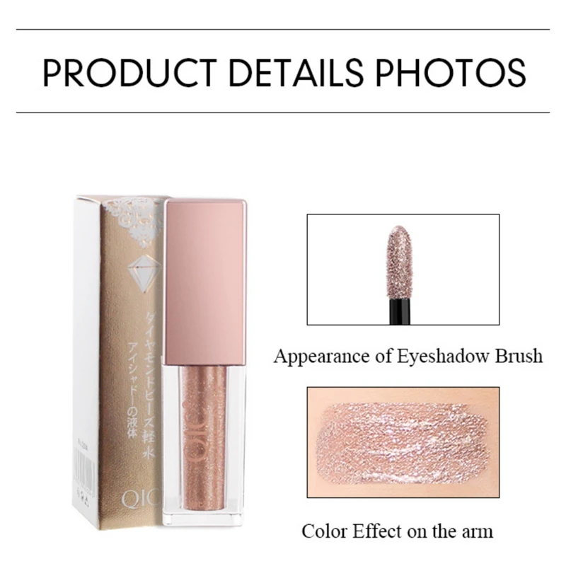 Блестящий Алмаз жидкой воды блестящие тени для век длительный Перламутровые