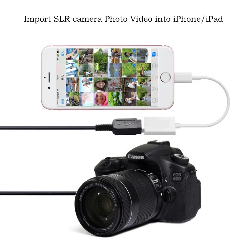 For lightning to USB Adapter iPhone iPod iPad Data Sync Connector Lightning Usb Camera Reader Converter Cable |
