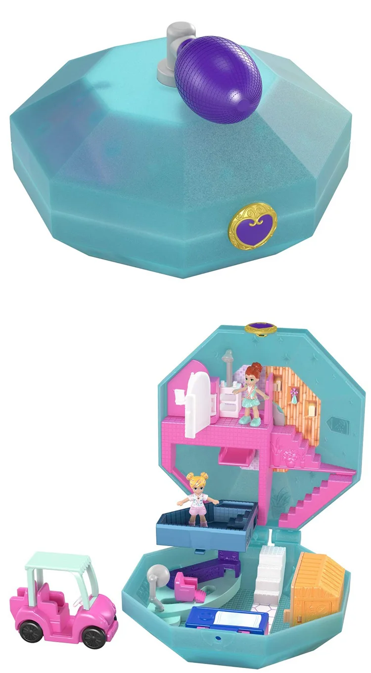 Оригинальная Polly Pocket World мини кукла с сокровищами дом девочка принцесса аксессуары музыкальные куклы коробка музыкальная шкатулка детские игрушки Juguetes