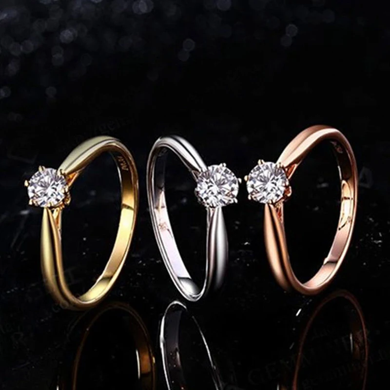 Женское Обручальное кольцо из белого золота/розового золота с шестигранным