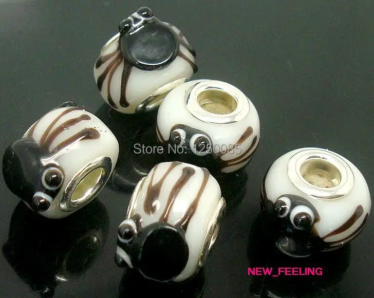 10 шт. модные высококачественные стеклянные бусины с изображением животных