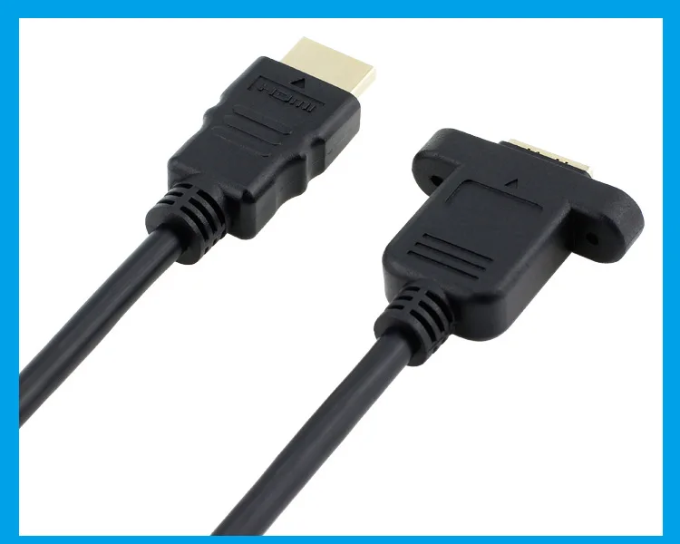 HDMI A 1,4 19pin штекер hdmi A Тип Женский удлинитель с резьбовым отверстием может блокировать панель монтажный кабель 30 см 60 см 100 см 150 см