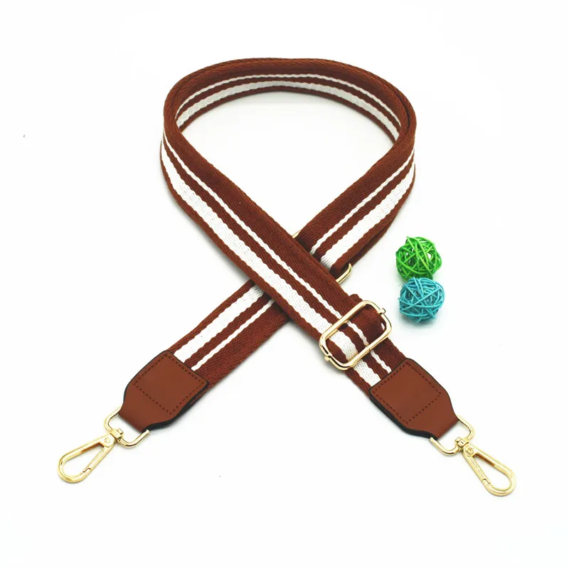 3.8cm Brown-Gold 3,8 см Широкий холст ремень регулируемая полоса плетеные ручки для HandbagsBelt для женщин плечо Crossbody сумка ремень KZ151334 - Цвет: 3.8cm Brown-Gold