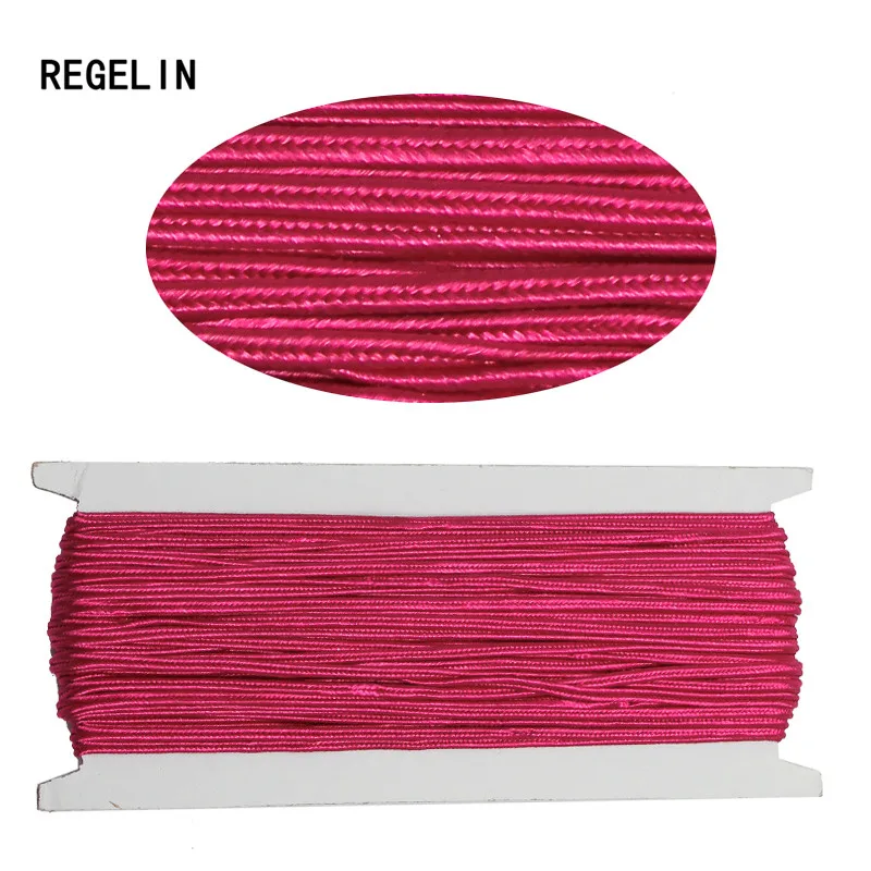 dark rose red REGELIN(около 30 метров 3 мм) Китайский шнур из нейлона, змеиный живот, шнуры для самостоятельного изготовления китайских узлов - Цвет: dark rose red