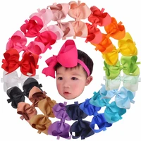 20 pcs 6 inches big bows baby girls toddlers kids teens children grosgrain ribbon hair bows soft elastic baby headbands