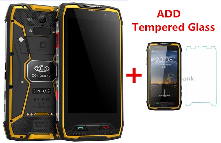 Ударопрочный смартфон Conquest S11 IP68 водонепроницаемый телефон 6GB 128GB 7000mAh PTT NFC Fringerprint OTG прочный телефон - Цвет: Зеленый