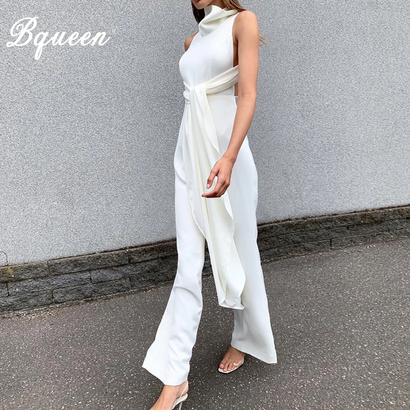 Bqueen 2019 новый летний женский комбинезон элегантный с поясом вечернее боди
