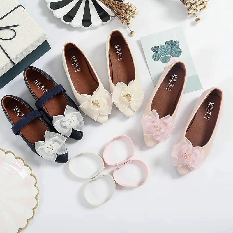 Детские туфли на плоской подошве с бантом бабочкой для девочек розовые вечерние