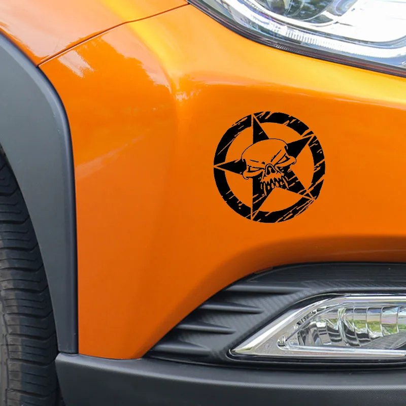 

QYPF 16.2*16.2CM Coolest Pentagram Skull Graphic Car Sticker Vinyl High Quality Motorcycle Decoration C16-0096