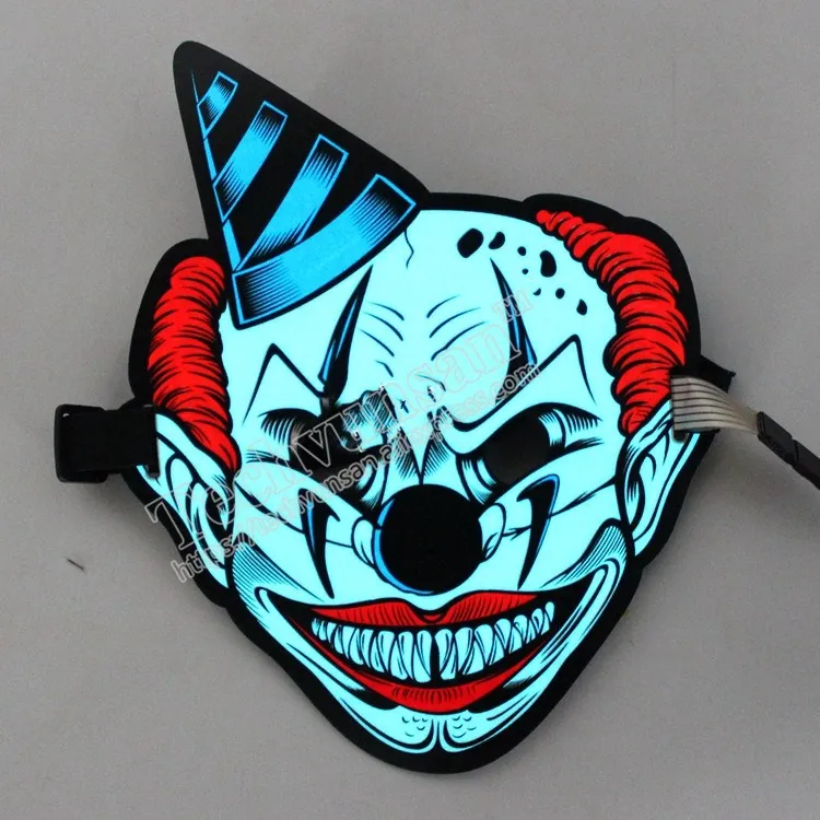 FREE shipping LED Sound control Glint mask Horror luminous mask Bar Nightclub DJ Masquerade show Halloween