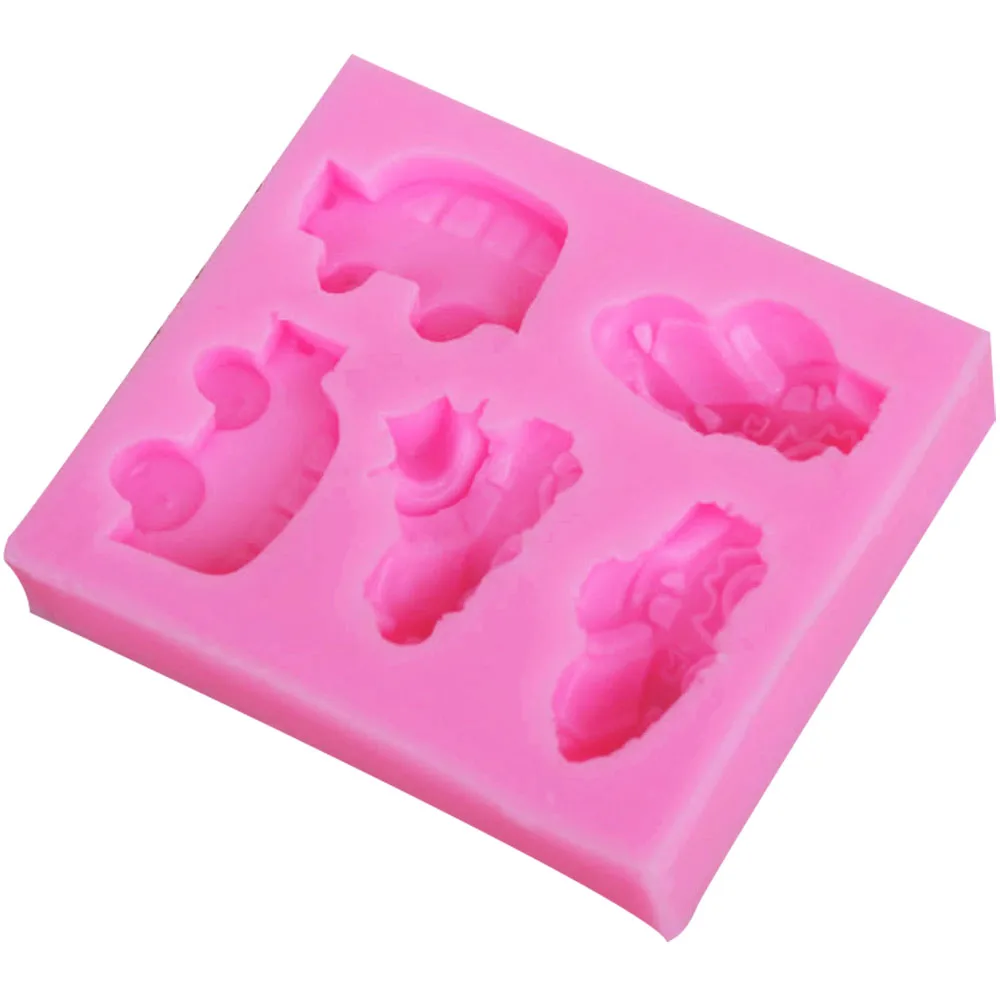 10PCS/SET M545 Cartoon Car Silicone Mold Cupcake Fondant Cake Decorating Tools Gumpaste Chocolate Moulds 7.3*6.3*1cm | Дом и сад