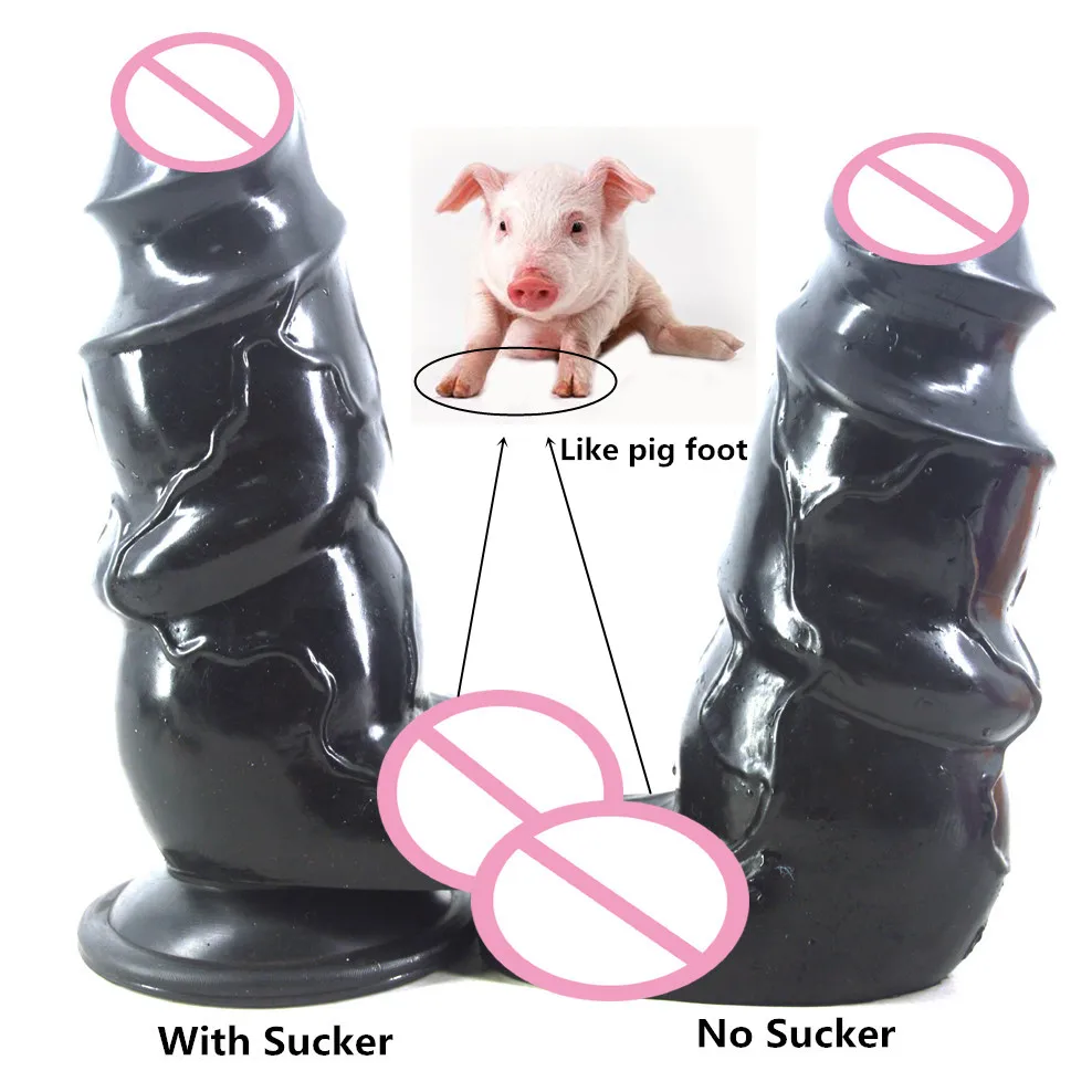 FAAK большой животный фаллоимитатор черный с присоской секс товары для женщин