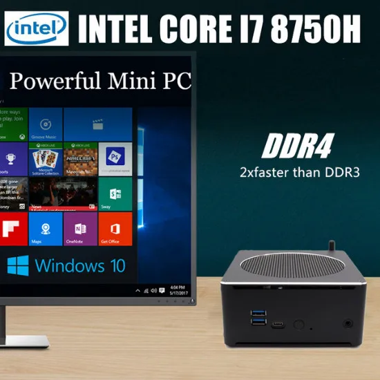 Новый мини ПК шесть ядер i7 8750H 9 Мб кэш Win 10 настольный HDMI WiFi 8750H/i5 8300H HTPC Nettop Mini DP Pakect