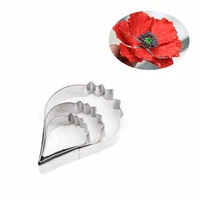 stainless steel peony hibiscus poppy petals general cutter mold 3d soft paper clay flower modeling cutter tool fondant flower