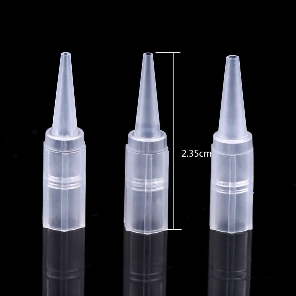 100 Pcs татуировки колпачок для игл 1RL 3RL 5RL Пластик сопло крышек капиллярная трубка